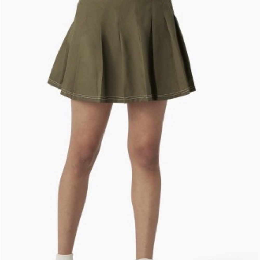 Dickies Women's Military Green Twill Pleated mini Skirt size 34 (L/XL) new